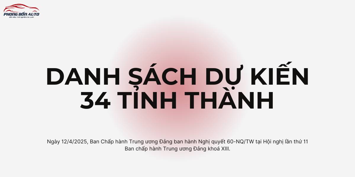 Danh sách dự kiến 34 tỉnh thành
